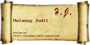 Halassy Judit névjegykártya